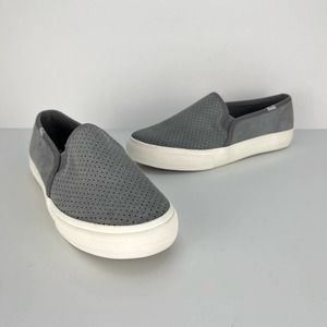 Keds Double Decker Perforated Shoes Slip On Suede Leather Loafers Sz 6.5 NEW